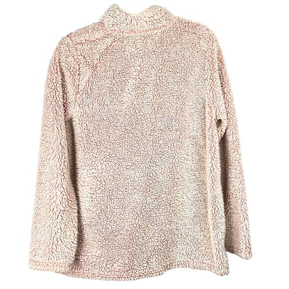 Woman's Pink Teddy Bear Fleece Sweatshirt Quarter Zip Sweatshirt 1X CottageCore - Picture 3 of 5